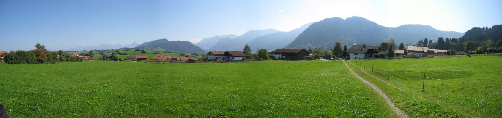 Panorama von Pfronten, Blickrichtung Vilstal